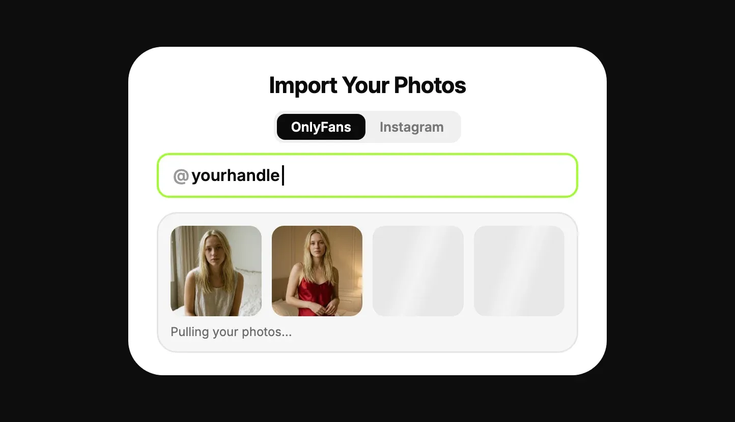 creator photos imported from an @handle